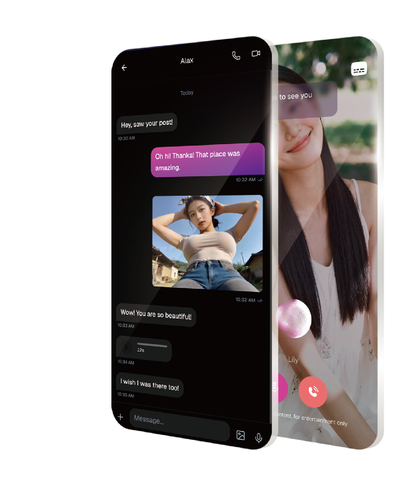 Aura APP multimodal chat interaction screen